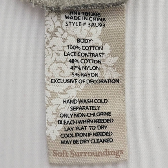 NWOT Soft Surroundings Waffle Knit Floral Aztec Cardigan Oriental Design Size PS - Picture 4 of 8